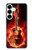 S0415 Graver guitare feu Etui Coque Housse pour Samsung Galaxy S25 Plus