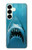 S0830 Requin blanc Etui Coque Housse pour Samsung Galaxy S25 Plus