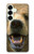 S0840 Grizzly Bear visage Etui Coque Housse pour Samsung Galaxy S25 Plus