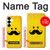 S1145 Soleil jaune Mustache Etui Coque Housse pour Samsung Galaxy S25 Plus