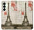 S2108 Tour Eiffel de Paris Carte postale Etui Coque Housse pour Samsung Galaxy S25 Plus