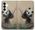 S2210 Peinture Art Panda Fluffy Etui Coque Housse pour Samsung Galaxy S25 Plus
