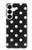 S2299 Noir Pois Etui Coque Housse pour Samsung Galaxy S25 Plus