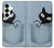S2641 Noir Chat Poche Etui Coque Housse pour Samsung Galaxy S25 Plus