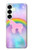 S3070 Arc en ciel pastel ciel Licorne Etui Coque Housse pour Samsung Galaxy S25 Plus