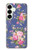 S3265 Motif Fleur millésimé Etui Coque Housse pour Samsung Galaxy S25 Plus
