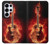S0415 Graver guitare feu Etui Coque Housse pour Samsung Galaxy S25 Ultra