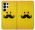 S1145 Soleil jaune Mustache Etui Coque Housse pour Samsung Galaxy S25 Ultra