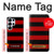 S2638 Noir et Rouge rayé Etui Coque Housse pour Samsung Galaxy S25 Ultra