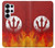 S2803 Feu Rouge Diable Lance Symbole Etui Coque Housse pour Samsung Galaxy S25 Ultra