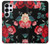 S3112 Motif floral Rose Noir Etui Coque Housse pour Samsung Galaxy S25 Ultra