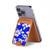 S2244 Motif Hawai Hibiscus Bleu Magnetic Card Holder Wallet Stand with MagSafe for iPhone 16 15 14 13 Pro Max