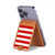 S2364 Rouge et blanc rayé Magnetic Card Holder Wallet Stand with MagSafe for iPhone 16 15 14 13 Pro Max