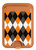 S3421 Noir Orange Blanc Argyle Plaid Magnetic Card Holder Wallet Stand with MagSafe for iPhone 16 15 14 13 Pro Max
