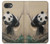 S2210 Peinture Art Panda Fluffy Etui Coque Housse pour iPhone 16e, 17e