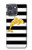 S2882 Noir et blanc rayé Dauphin d'or Etui Coque Housse pour Motorola Moto G Power (2025,2026)