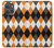 S3421 Noir Orange Blanc Argyle Plaid Etui Coque Housse pour Motorola Moto G Power (2025,2026)
