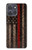 S3804 Graphique de drapeau de ligne rouge en métal de pompier Etui Coque Housse pour Motorola Moto G Power (2025,2026)