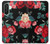S3112 Motif floral Rose Noir Etui Coque Housse pour Samsung Galaxy A26