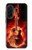S0415 Graver guitare feu Etui Coque Housse pour Samsung Galaxy A36