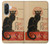 S2739 Chat Noir Noir Chat Millésime Etui Coque Housse pour Samsung Galaxy A36