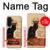 S2739 Chat Noir Noir Chat Millésime Etui Coque Housse pour Samsung Galaxy A36