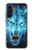 S0752 Feu bleu Loup Etui Coque Housse pour Samsung Galaxy A56