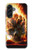 S0863 De feu crâne Etui Coque Housse pour Samsung Galaxy A56
