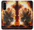 S0863 De feu crâne Etui Coque Housse pour Samsung Galaxy A56