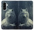 S1516 Loup blanc Etui Coque Housse pour Samsung Galaxy A56