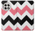 S1849 Rose Noir Chevron Zigzag Etui Coque Housse pour OnePlus 13R