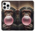 S3973 Chimpanzé soufflant du chewing-gum rose Etui Coque Housse pour iPhone 16 pro