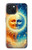 S3966 Soleil artistique et lune Etui Coque Housse pour iPhone 15