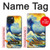 S4005 Peinture à l'huile Grandes vagues Etui Coque Housse pour iPhone 15