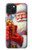 S4029 Coffret cadeau de Noël avec Père Noël souriant Etui Coque Housse pour iPhone 15