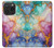 S4001 Lilas abstrait multicolore, émeraude Etui Coque Housse pour iPhone 15 Pro