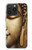 S4022 Visage de Bouddha vintage style doré Etui Coque Housse pour iPhone 15 Pro Max