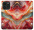 S4012 Veines dorées en marbre rouge Etui Coque Housse pour iPhone 14 Pro