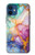 S4001 Lilas abstrait multicolore, émeraude Etui Coque Housse pour iPhone 12 mini