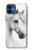 S4025 Peinture de cheval blanc Etui Coque Housse pour iPhone 12 mini