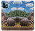 S4031 Bébé hippopotame Famille d'hippopotames Etui Coque Housse pour iPhone 12 Pro Max