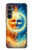 S3966 Soleil artistique et lune Etui Coque Housse pour Samsung Galaxy S23 FE