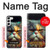 S3971 Chat peint en couleur Etui Coque Housse pour Samsung Galaxy S23 Plus
