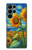 S4019 Tournesol style Van Gogh Etui Coque Housse pour Samsung Galaxy S22 Ultra