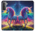S3977 Licorne colorée Etui Coque Housse pour Samsung Galaxy S21 5G