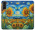 S4019 Tournesol style Van Gogh Etui Coque Housse pour Samsung Galaxy S21 Plus 5G, Galaxy S21+ 5G