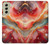 S4012 Veines dorées en marbre rouge Etui Coque Housse pour Samsung Galaxy S21 FE 5G