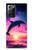 S3980 Dauphin, coucher de soleil, Voie lactée Etui Coque Housse pour Samsung Galaxy Note 20 Ultra, Ultra 5G