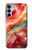 S4012 Veines dorées en marbre rouge Etui Coque Housse pour Samsung Galaxy A15 5G