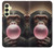 S3973 Chimpanzé soufflant du chewing-gum rose Etui Coque Housse pour Samsung Galaxy A25 5G